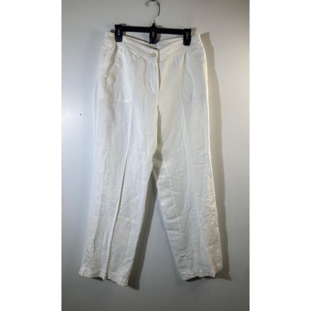 Womens Chicos Linen Pants Trousers White 1.5/34" Linen